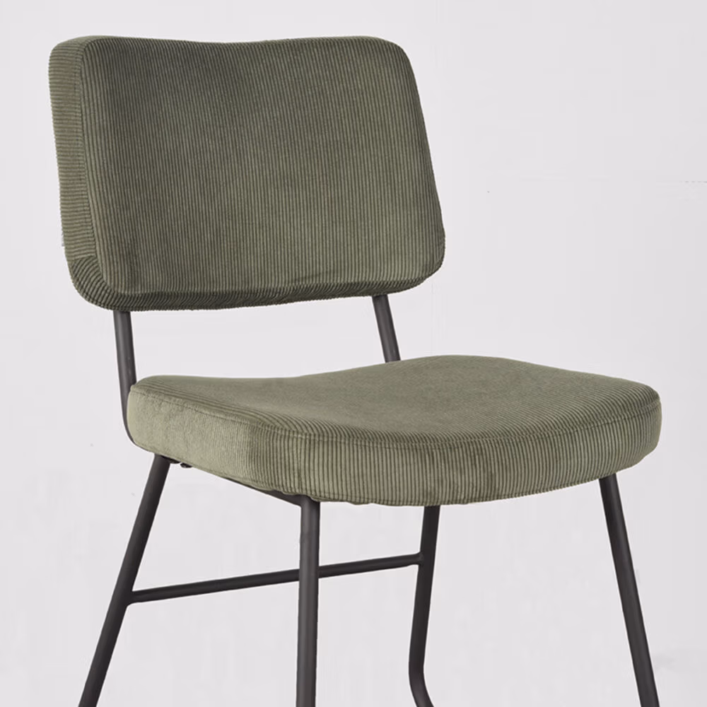 LABEL51 Eetkamerstoel Noah - Forest - Ribcord - Black Frame