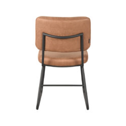 LABEL51 Eetkamerstoel Noah - Cognac - Micro Suede - Black Frame
