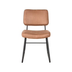 LABEL51 Eetkamerstoel Noah - Cognac - Micro Suede - Black Frame