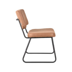 LABEL51 Eetkamerstoel Noah - Cognac - Micro Suede - Black Frame