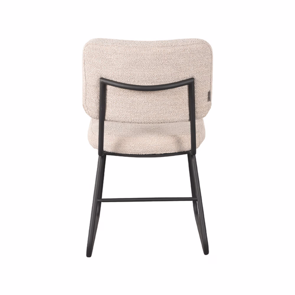 LABEL51 Eetkamerstoel Noah - Naturel - Boucle - Black Frame