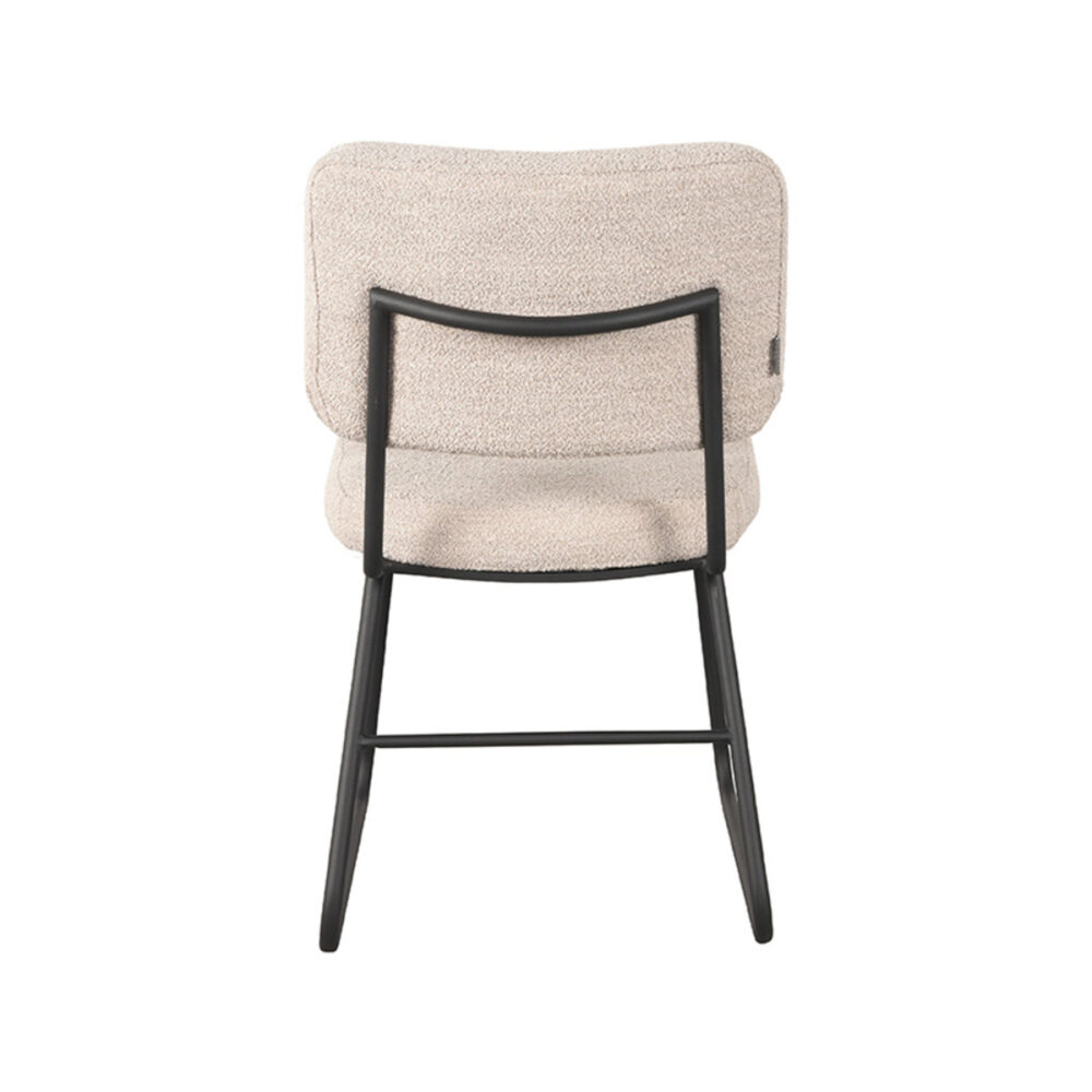LABEL51 Eetkamerstoel Noah - Naturel - Boucle - Black Frame