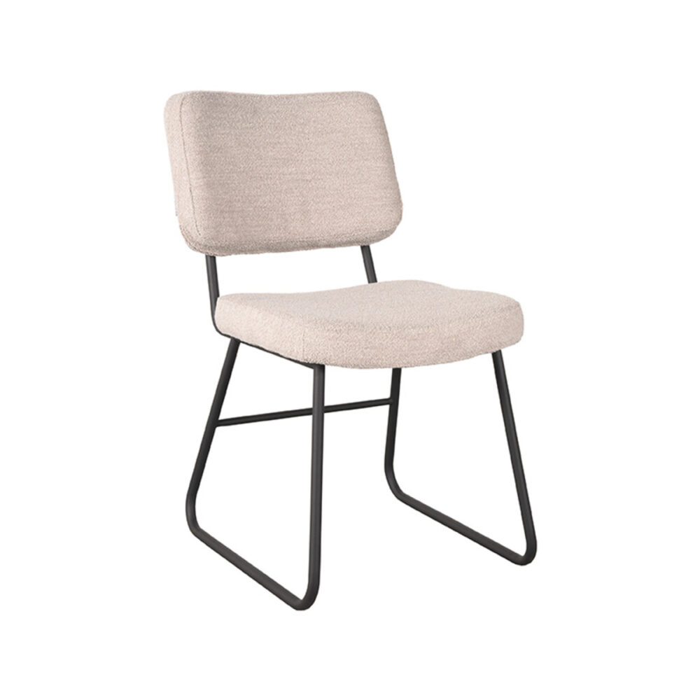 LABEL51 Eetkamerstoel Noah - Naturel - Boucle - Black Frame