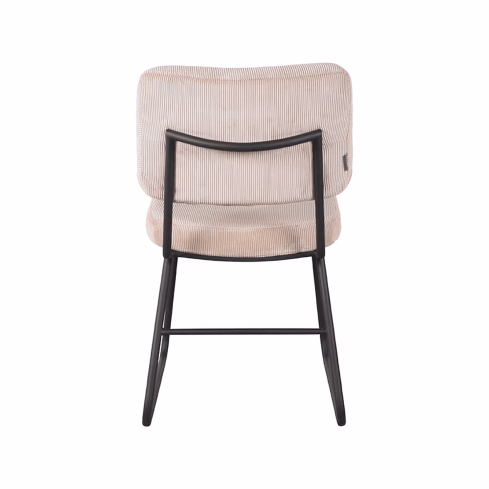 LABEL51 Eetkamerstoel Noah - Naturel - Ribcord - Black Frame