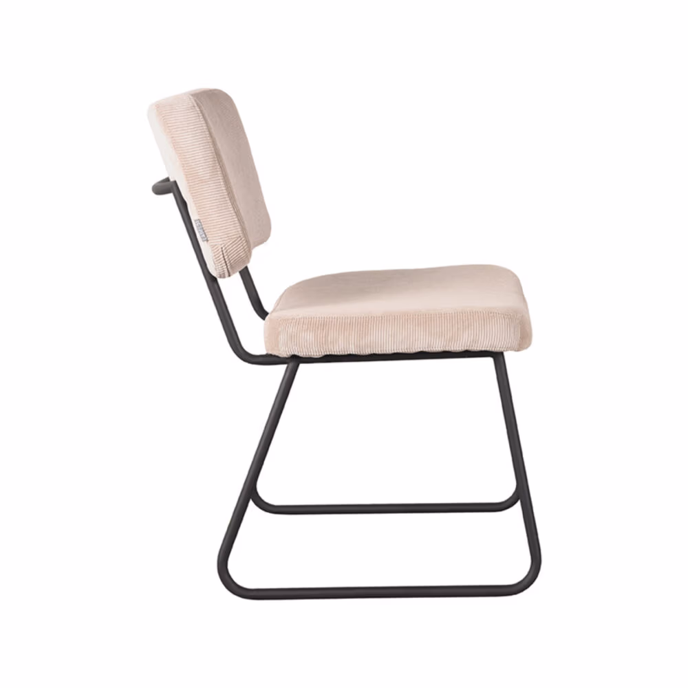 LABEL51 Eetkamerstoel Noah - Naturel - Ribcord - Black Frame