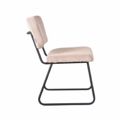 LABEL51 Eetkamerstoel Noah - Naturel - Ribcord - Black Frame