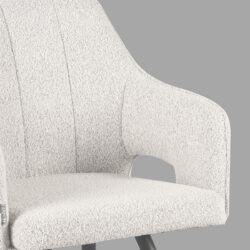 LABEL51 Eetkamerstoel Noud - Wit - Boucle - Black Frame