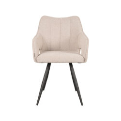 LABEL51 Eetkamerstoel Noud - Naturel - Boucle - Black Frame