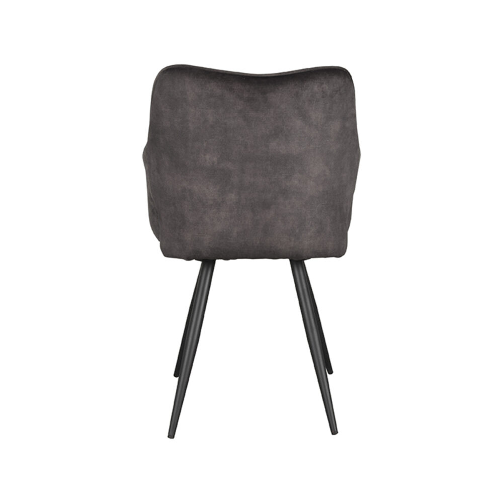 LABEL51 Eetkamerstoel Noud - Antraciet - Velours - Black Frame
