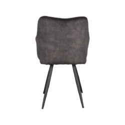 LABEL51 Eetkamerstoel Noud - Antraciet - Velours - Black Frame