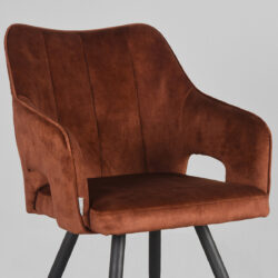 LABEL51 Eetkamerstoel Noud - Rust - Velours - Black Frame