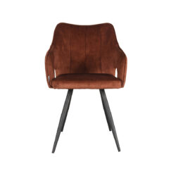 LABEL51 Eetkamerstoel Noud - Rust - Velours - Black Frame