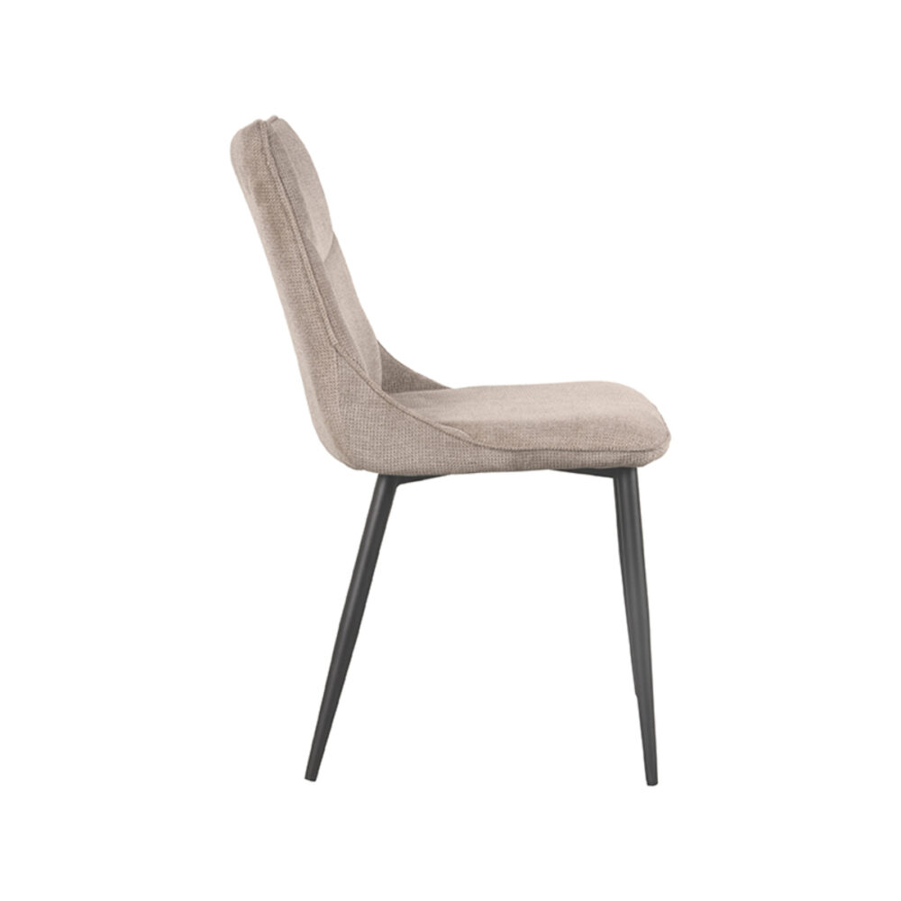 LABEL51 Eetkamerstoel Riv - Clay - Stof - Black Frame