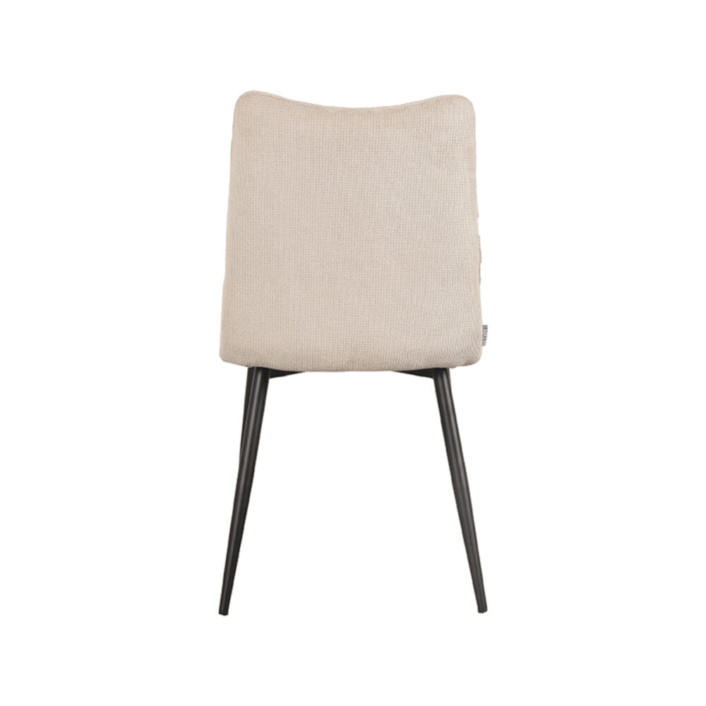 LABEL51 Eetkamerstoel Riv - Naturel - Stof - Black Frame
