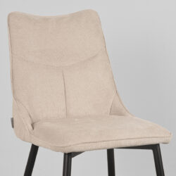 LABEL51 Eetkamerstoel Riv - Naturel - Stof - Black Frame