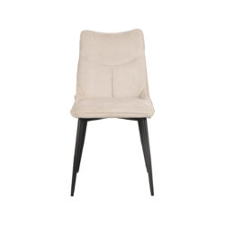 LABEL51 Eetkamerstoel Riv - Naturel - Stof - Black Frame