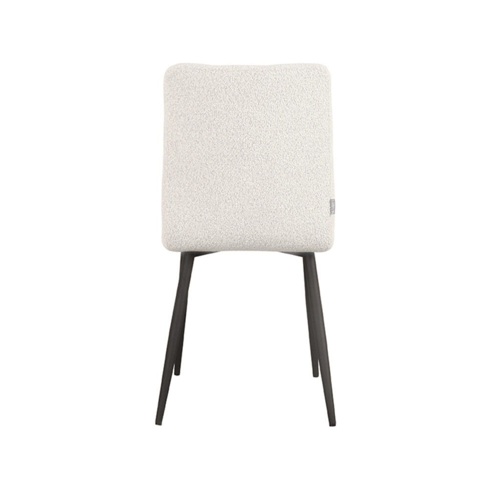 LABEL51 Eetkamerstoel Sam - Wit - Boucle - Black Frame
