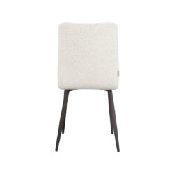 LABEL51 Eetkamerstoel Sam - Wit - Boucle - Black Frame
