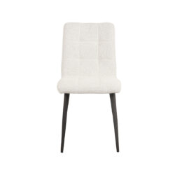 LABEL51 Eetkamerstoel Sam - Wit - Boucle - Black Frame