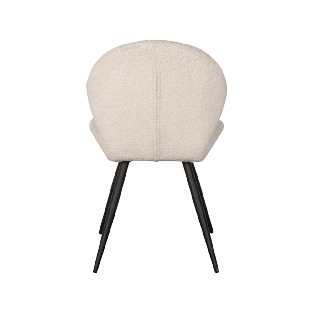 LABEL51 Eetkamerstoel Sky - Ivory - Teddy - Black Frame