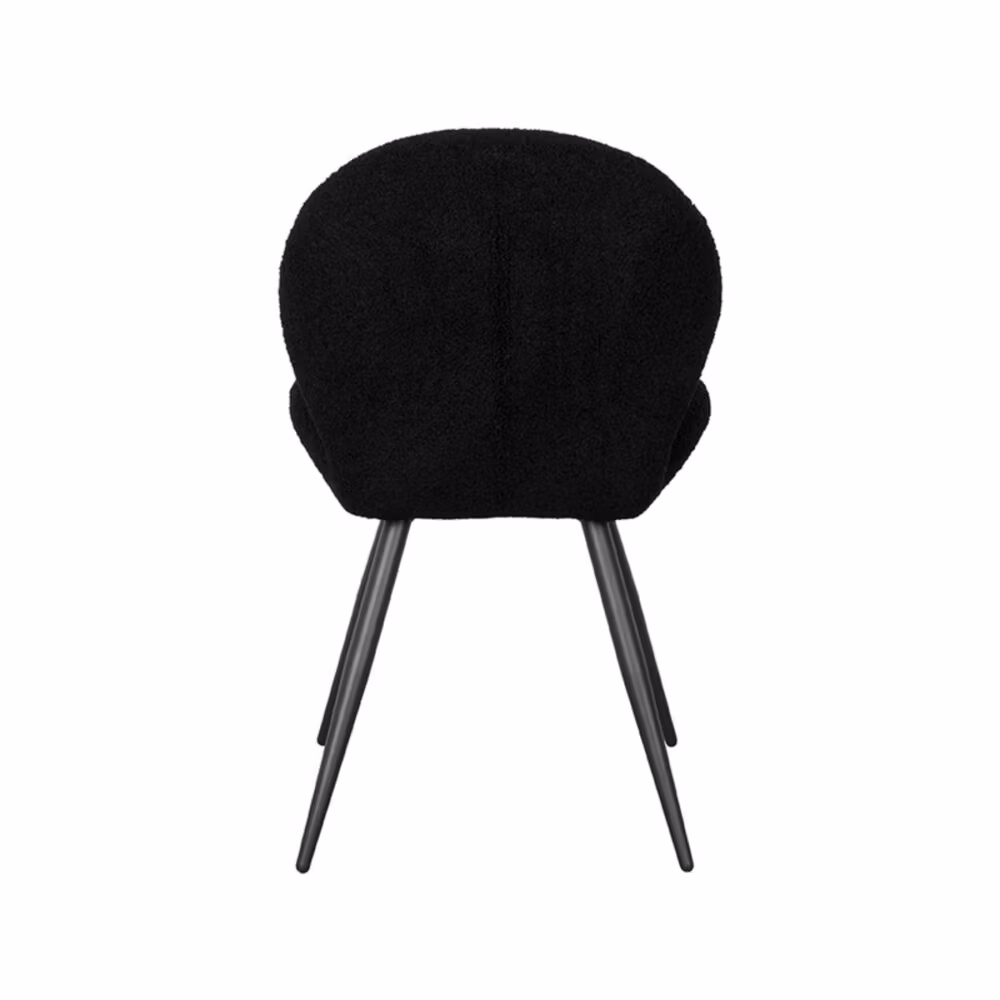 LABEL51 Eetkamerstoel Sky - Zwart - Teddy - Black Frame