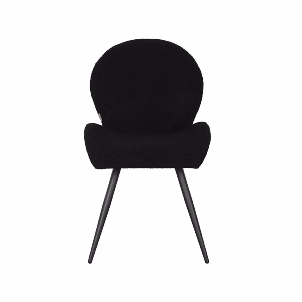 LABEL51 Eetkamerstoel Sky - Zwart - Teddy - Black Frame