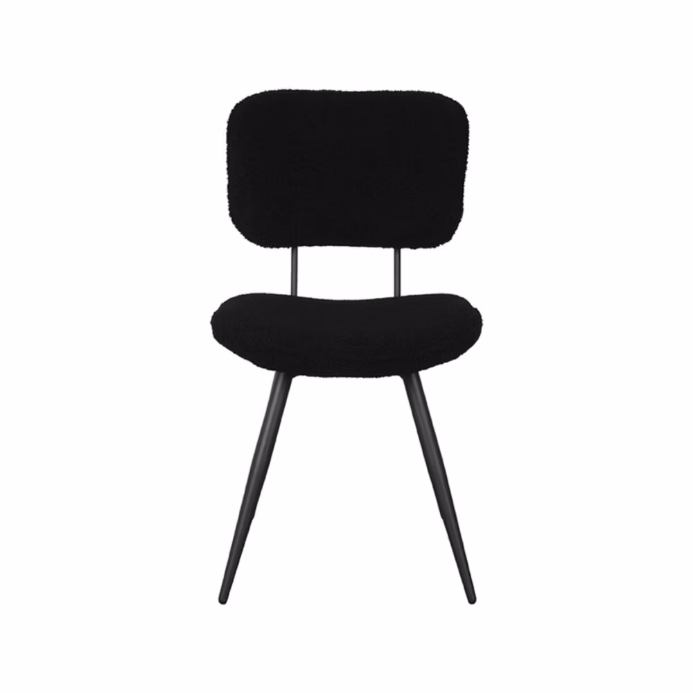 LABEL51 Eetkamerstoel Ted - Zwart - Teddy - Black Frame