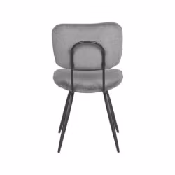 LABEL51 Eetkamerstoel Vic - Donkergrijs - Ribcord - Black Frame