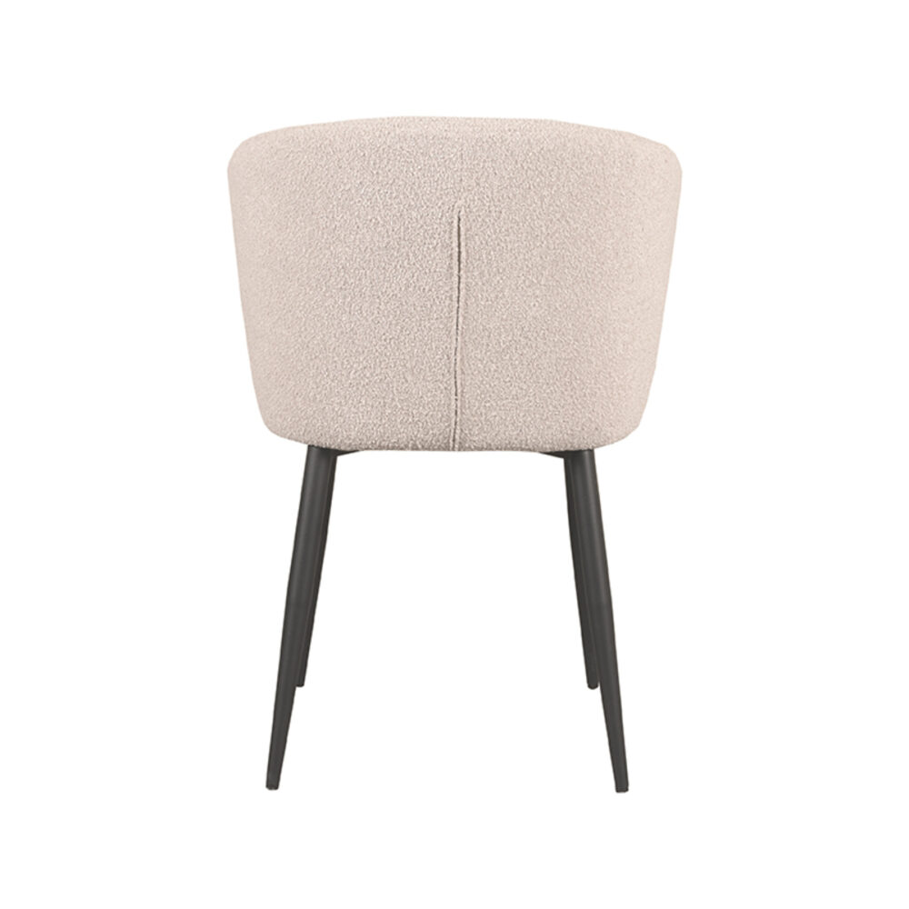 LABEL51 Eetkamerstoel Wave - Naturel - Boucle - Black Frame