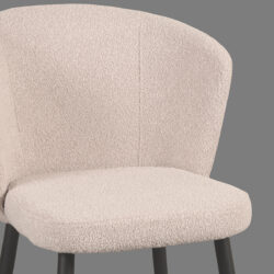 LABEL51 Eetkamerstoel Wave - Naturel - Boucle - Black Frame