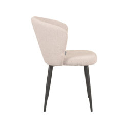 LABEL51 Eetkamerstoel Wave - Naturel - Boucle - Black Frame