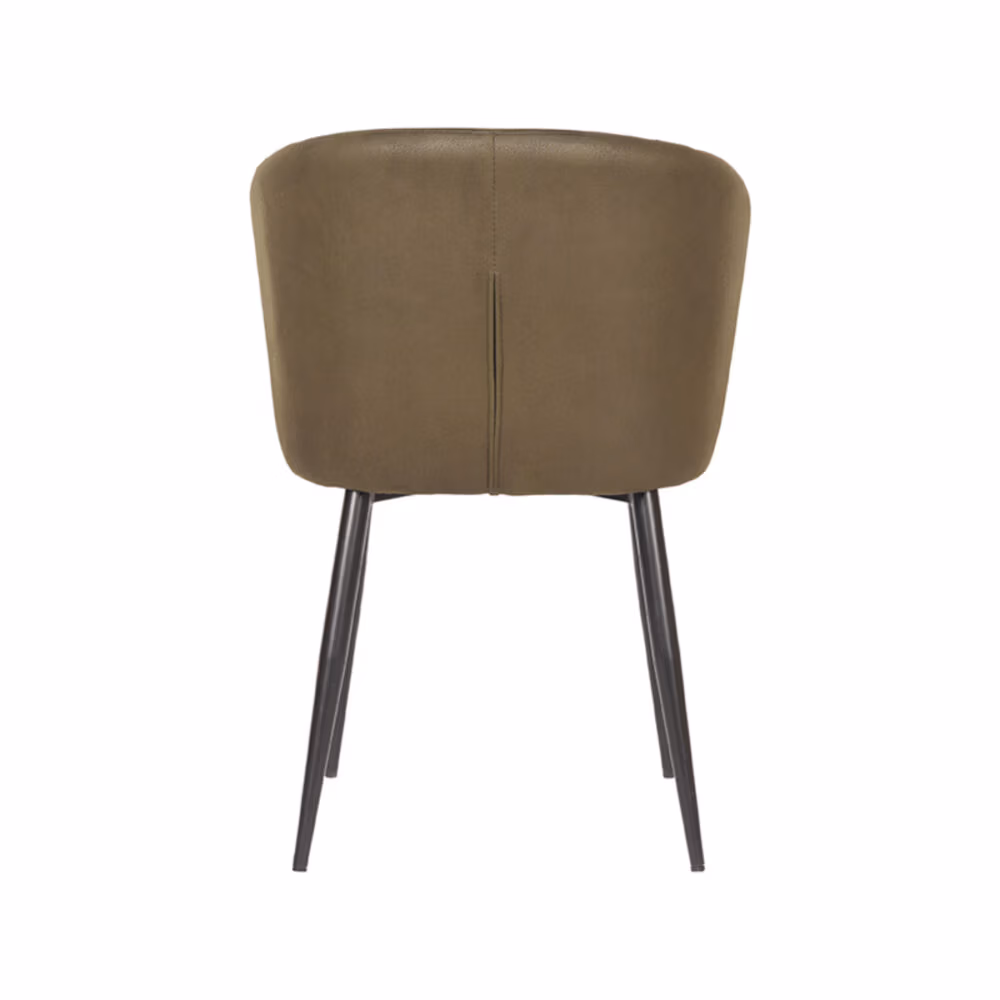 LABEL51 Eetkamerstoel Wave - Army green - Microfiber - Black Frame