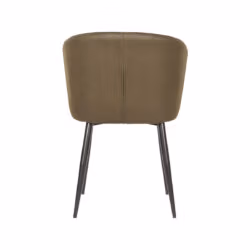 LABEL51 Eetkamerstoel Wave - Army green - Microfiber - Black Frame