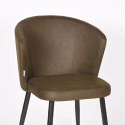 LABEL51 Eetkamerstoel Wave - Army green - Microfiber - Black Frame