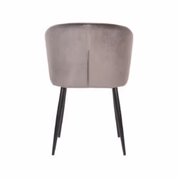 LABEL51 Eetkamerstoel Wave - Grijs - Fluweel - Black Frame