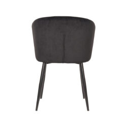 LABEL51 Eetkamerstoel Wave - Zwart - Fluweel - Black Frame
