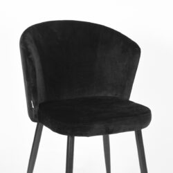 LABEL51 Eetkamerstoel Wave - Zwart - Fluweel - Black Frame