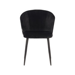 LABEL51 Eetkamerstoel Wave - Zwart - Fluweel - Black Frame