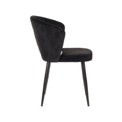 LABEL51 Eetkamerstoel Wave - Zwart - Fluweel - Black Frame