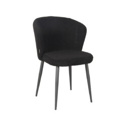 LABEL51 Eetkamerstoel Whirl - Zwart - Teddy - Black Frame