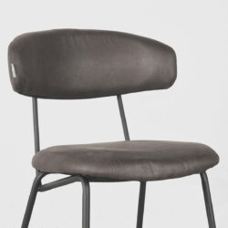 LABEL51 Eetkamerstoel Zack - Antraciet - Micro Suede - Black Frame