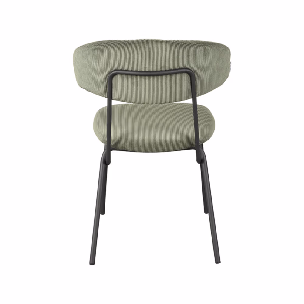 LABEL51 Eetkamerstoel Zack - Forest - Ribcord - Black Frame