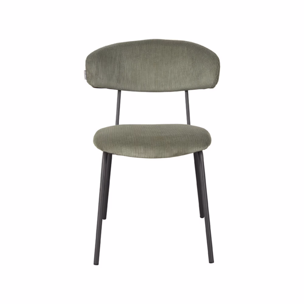 LABEL51 Eetkamerstoel Zack - Forest - Ribcord - Black Frame