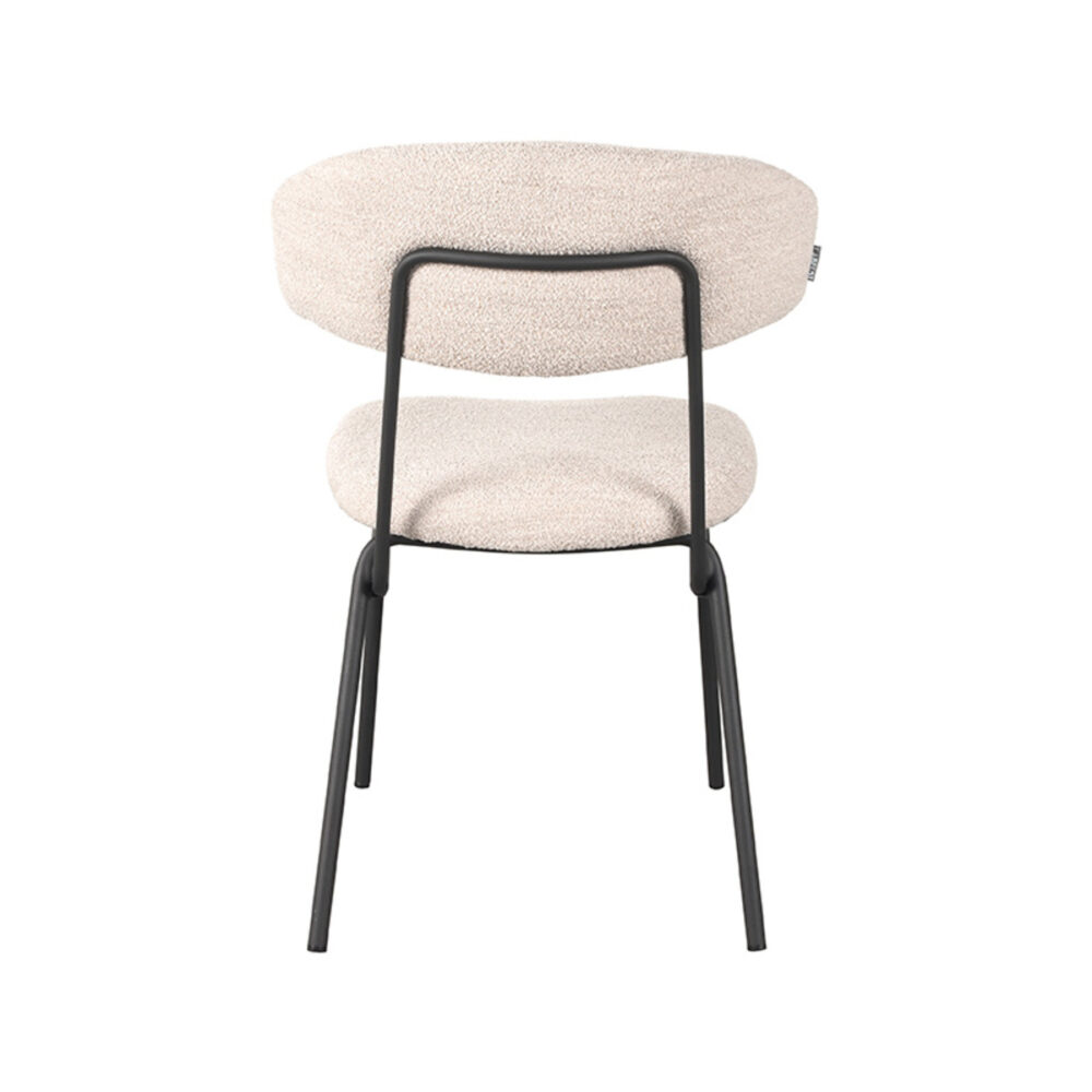 LABEL51 Eetkamerstoel Zack - Naturel - Boucle - Black Frame