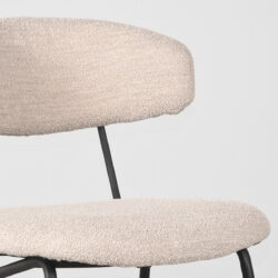 LABEL51 Eetkamerstoel Zack - Naturel - Boucle - Black Frame