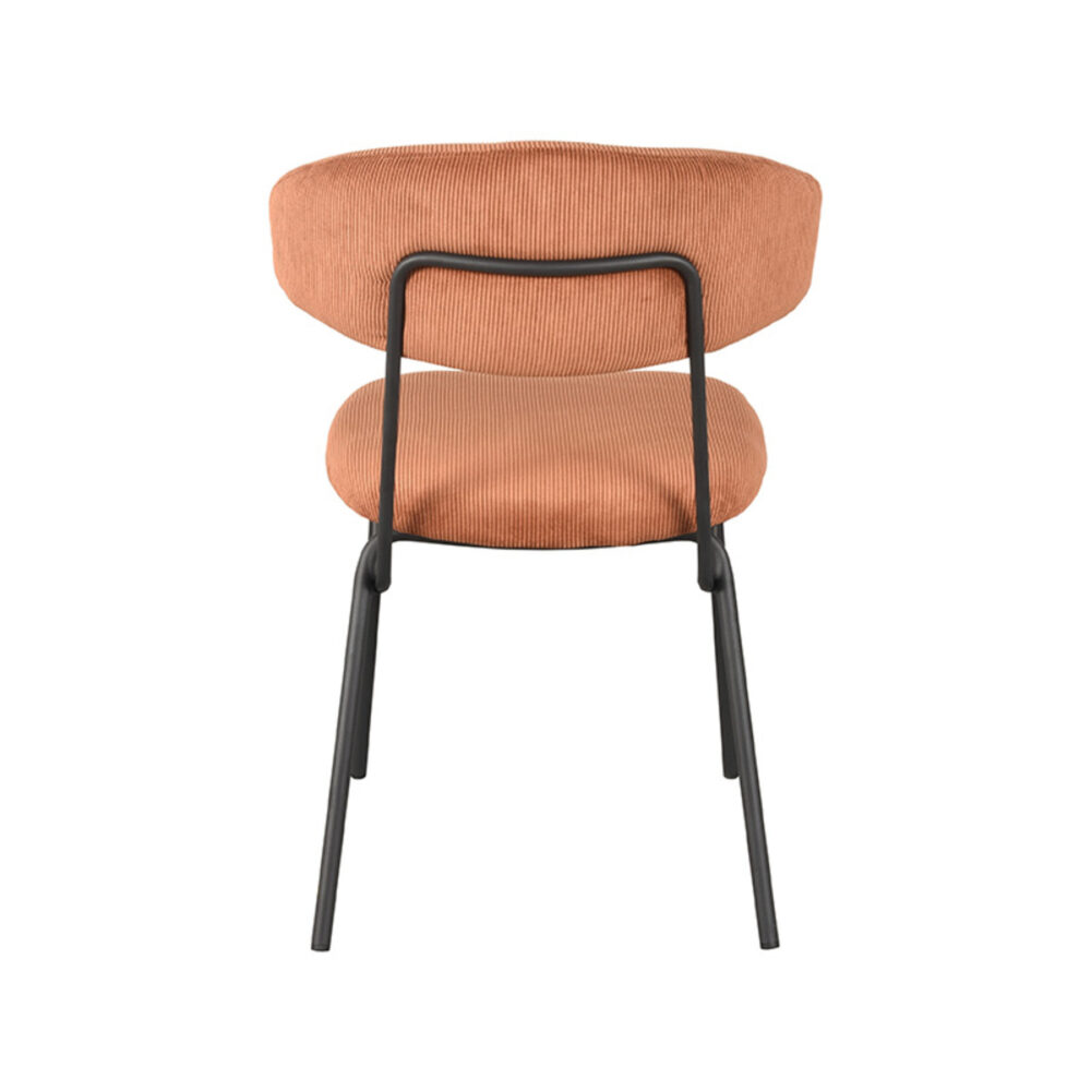 LABEL51 Eetkamerstoel Zack - Rust - Ribcord - Black Frame