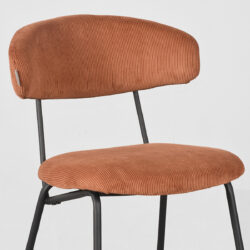 LABEL51 Eetkamerstoel Zack - Rust - Ribcord - Black Frame