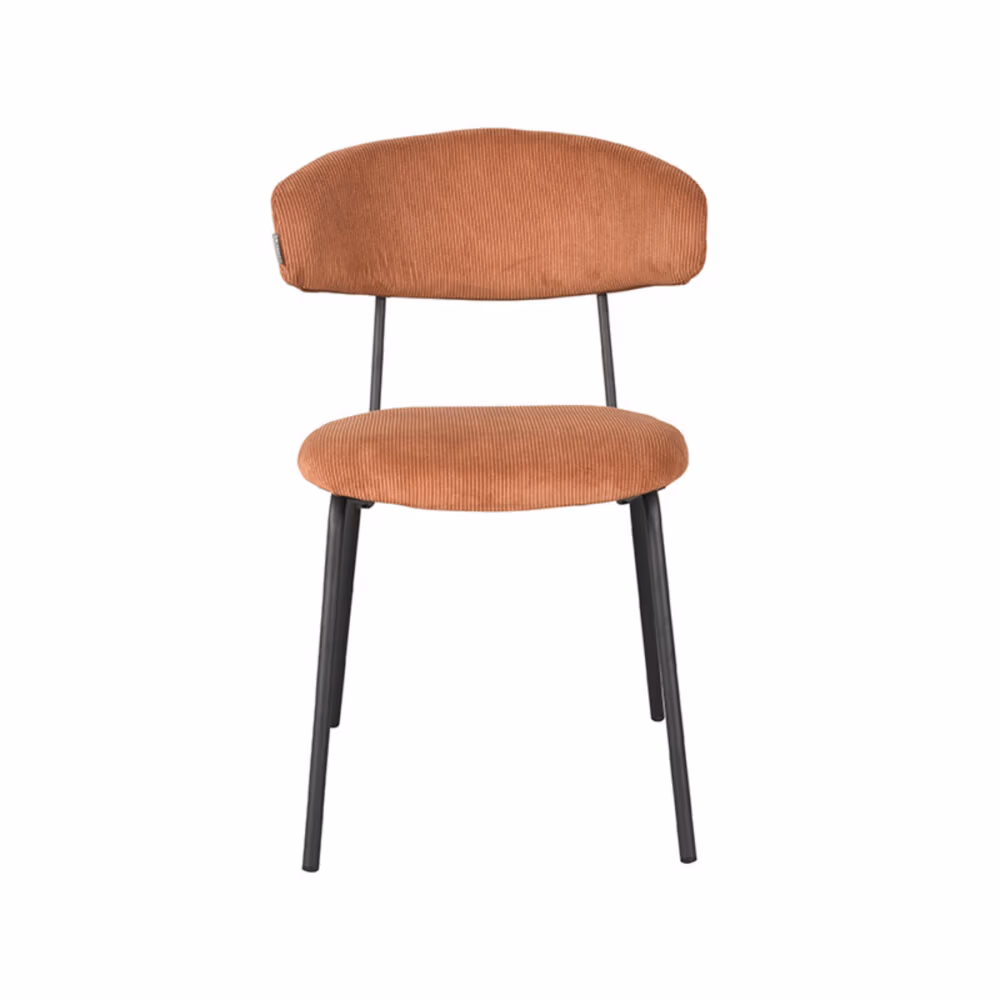 LABEL51 Eetkamerstoel Zack - Rust - Ribcord - Black Frame