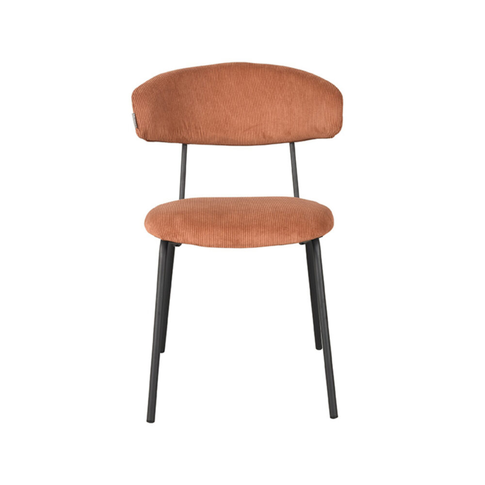 LABEL51 Eetkamerstoel Zack - Rust - Ribcord - Black Frame