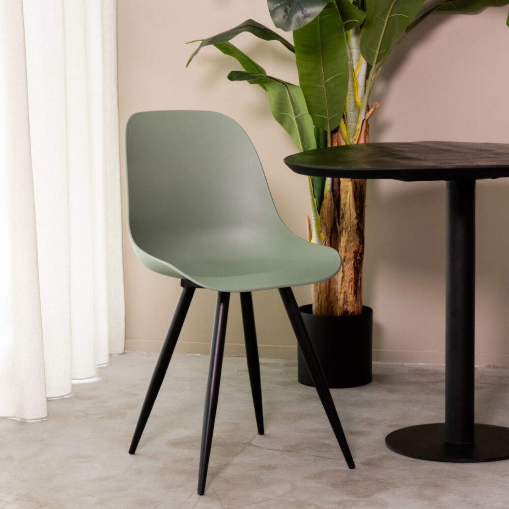 LABEL51 Eetkamerstoel Monza - Forest - Kunststof - Black Frame